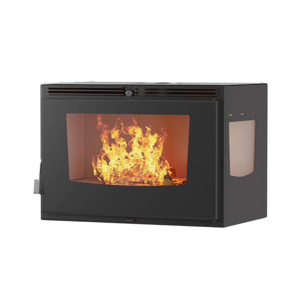 Ενεργειακό τζάκι Balkan Energy ATS INSERT CORNER AIR 700, με αεραγωγούς και ανεμιστήρα, δεξιά, 11.84kW | Μοντέρνα Τζάκια | Ενεργειακά Τζάκια |