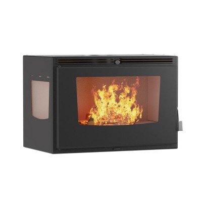 Ενεργειακό τζάκι Balkan Energy ATS INSERT CORNER AIR 800, με αεραγωγούς και ανεμιστήρα, δεξιά, 13.73kW - Ενεργειακά Τζάκια