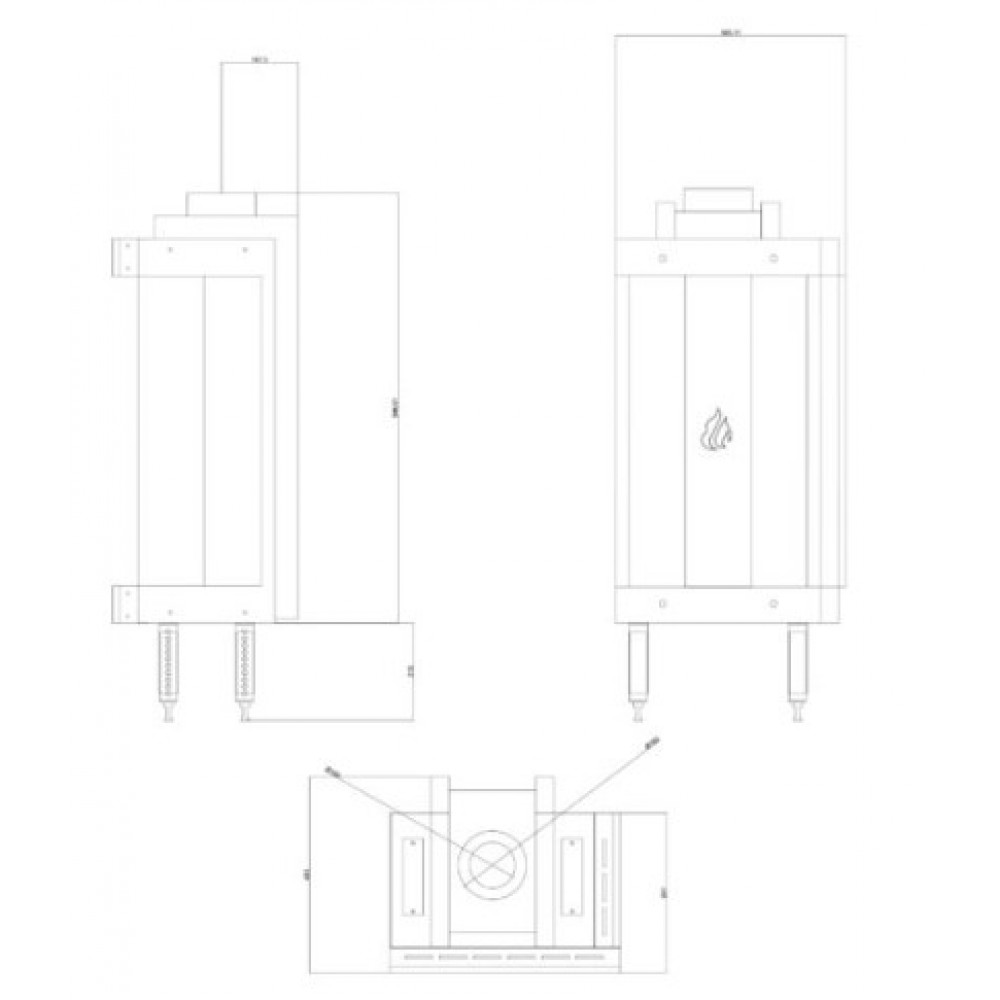 Τζάκι αερίου Balkan Energy GAS STANDING CORNER, 3.9kW - 6.0kW | Τζάκια αερίου | Ενεργειακά Τζάκια |