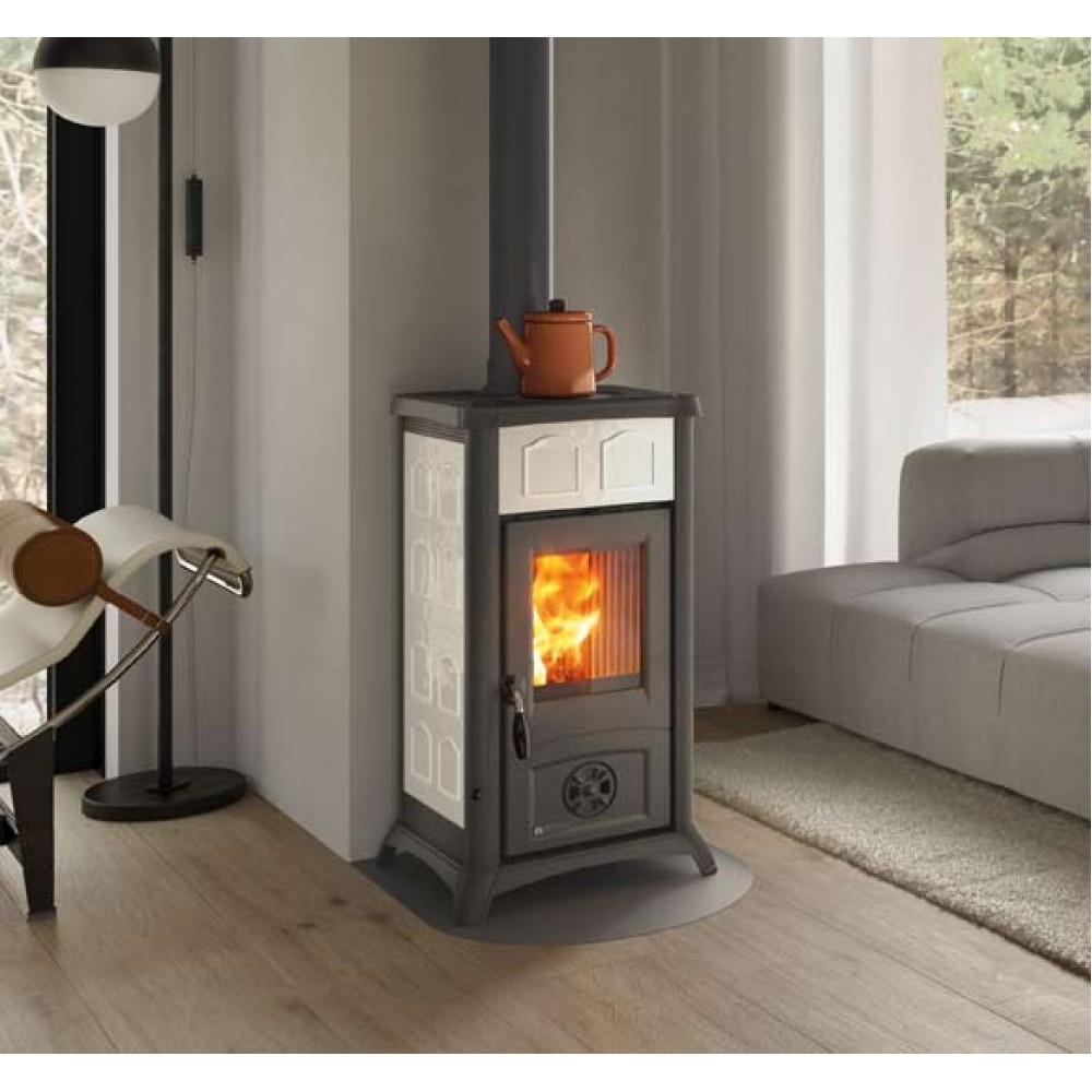 Ιταλική ξυλόσομπα La Nordica Gemma Λευκή, 6.5kW | Σόμπες ξύλου | Ξυλόσομπες |
