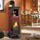 Ιταλική ξυλόσομπα με φούρνο La Nordica Gemma Forno κόκκινη, 7.3kW | Σόμπες ξύλου | Ξυλόσομπες |