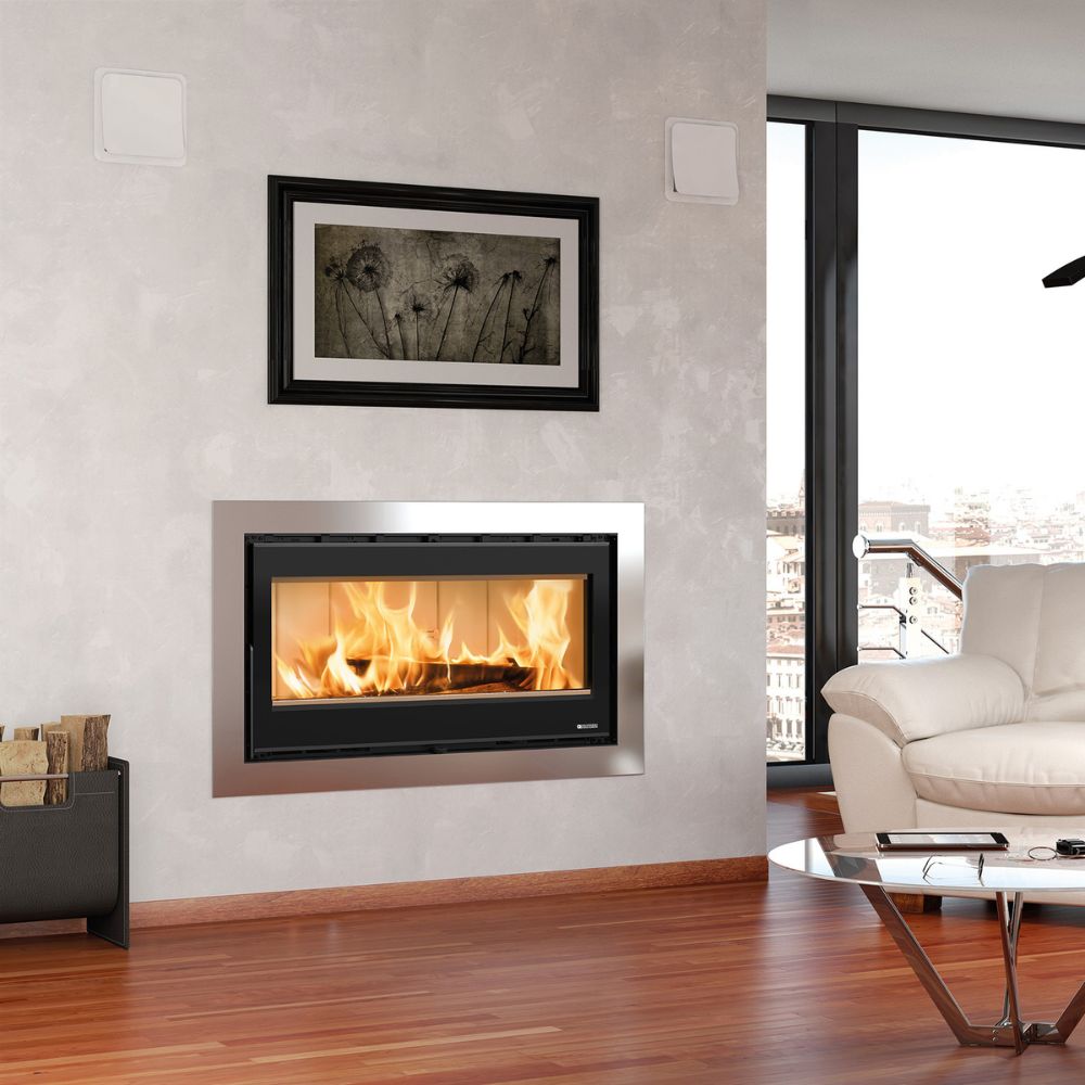 Ιταλικό μαντεμένιο τζάκι ξύλου La Nordica Inserto 100 Wide, 8.1kW | Μοντέρνα Τζάκια | Ενεργειακά Τζάκια |