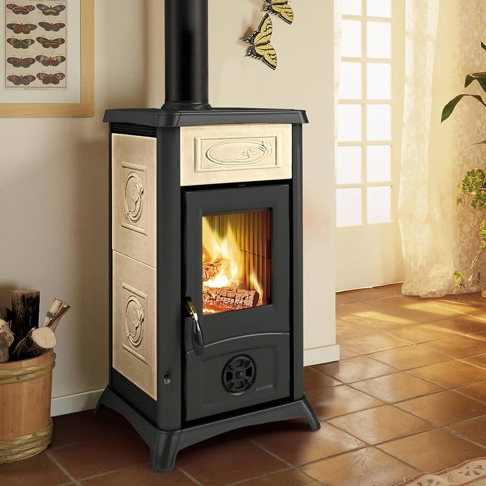 Ιταλική ξυλόσομπα La Nordica Gemma εκρού, 6.5kW | Σόμπες ξύλου | Ξυλόσομπες |