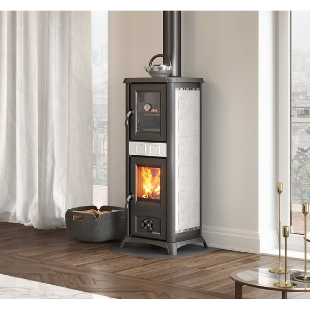 Ιταλική ξυλόσομπα La Nordica Gemma Forno λευκή, 7.3kW | Σόμπες ξύλου | Ξυλόσομπες |