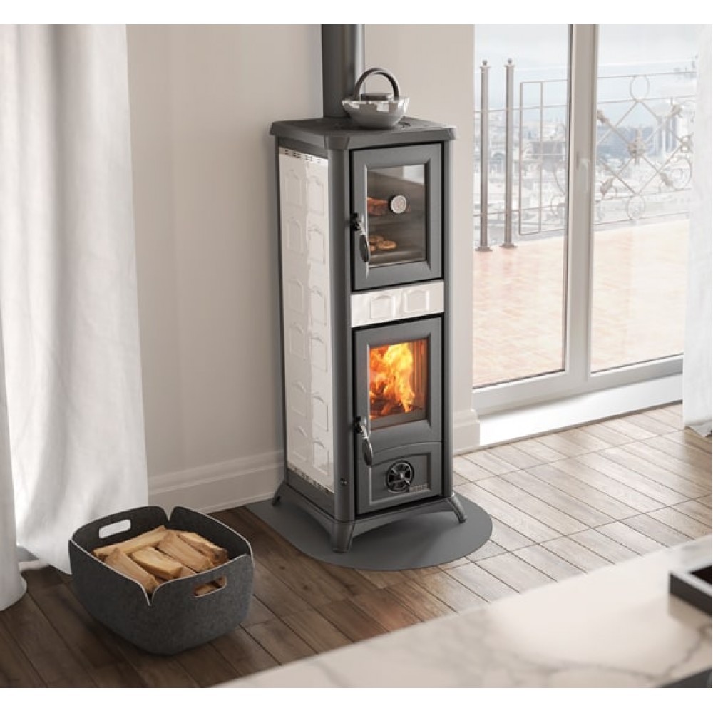 Ιταλική ξυλόσομπα La Nordica Gemma Forno λευκή, 7.3kW | Σόμπες ξύλου | Ξυλόσομπες |