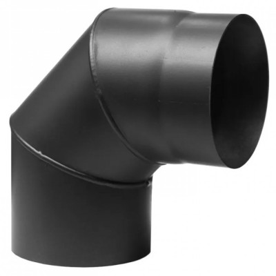 Καμινάδα γωνία 90° PARKANEX, Ατσάλι, Μαύρο, Ø130, Πάχος 2mm - Καμινάδες